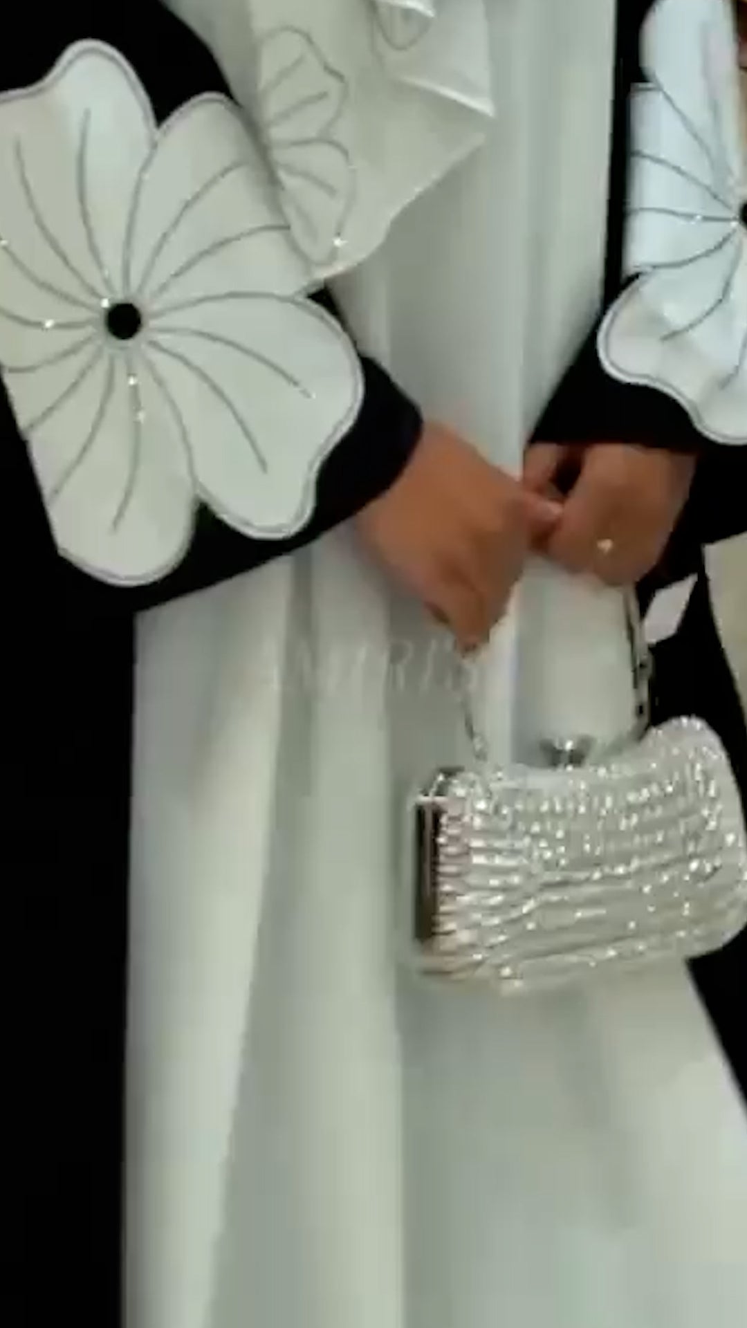 Petal Bloom 2 - Georgette - Black and White