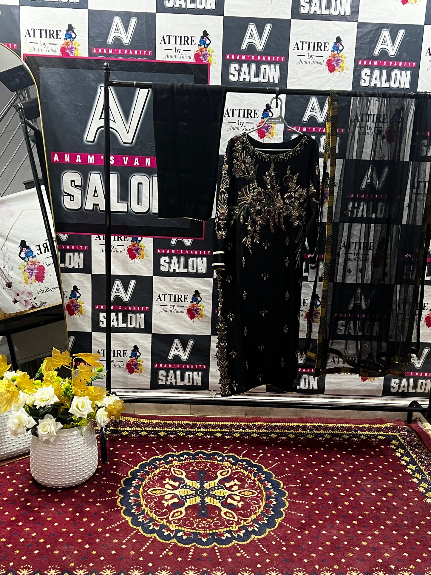 Black Orchid Embroidered Dress