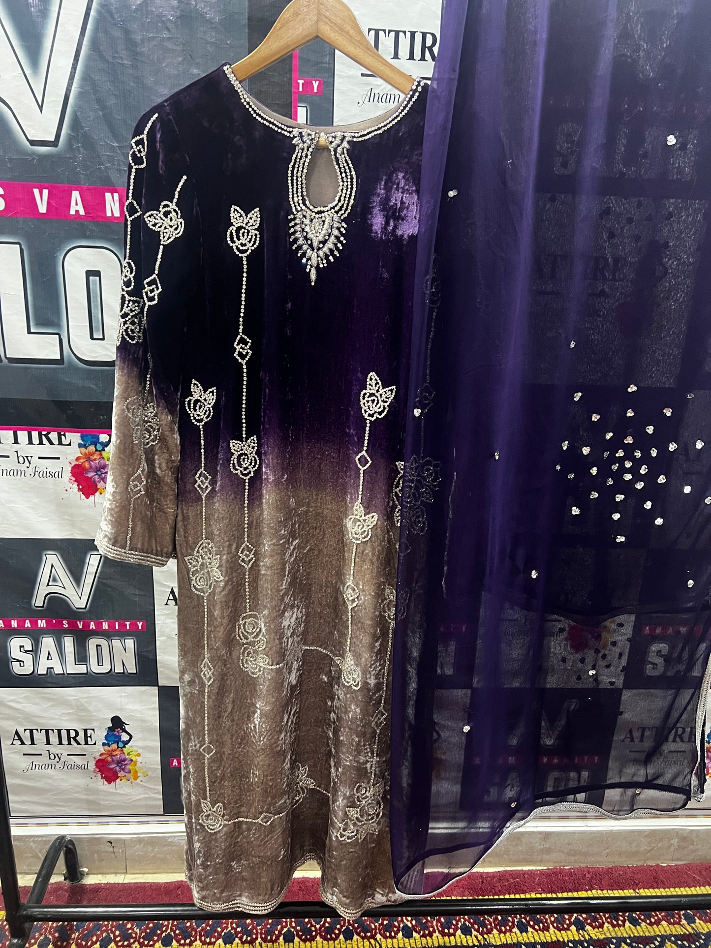 Royal Amethyst Velvet Dress