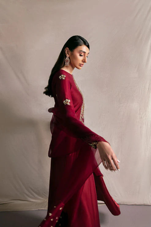 Garnet Empress - korean raw silk - Imperial Maroon