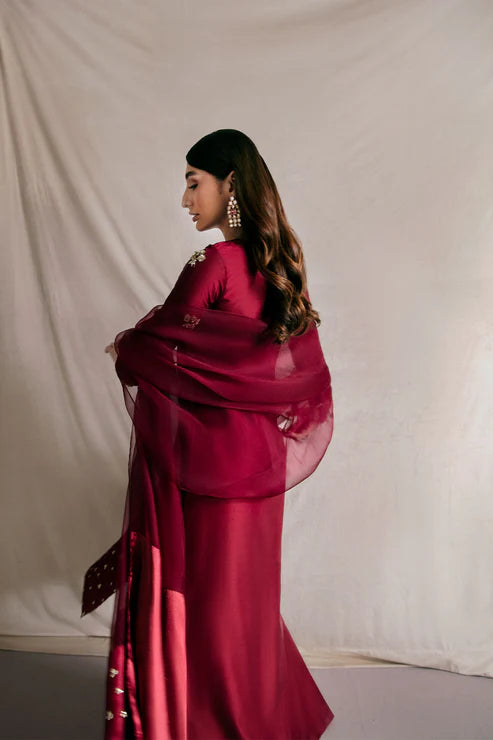 Garnet Empress - korean raw silk - Imperial Maroon