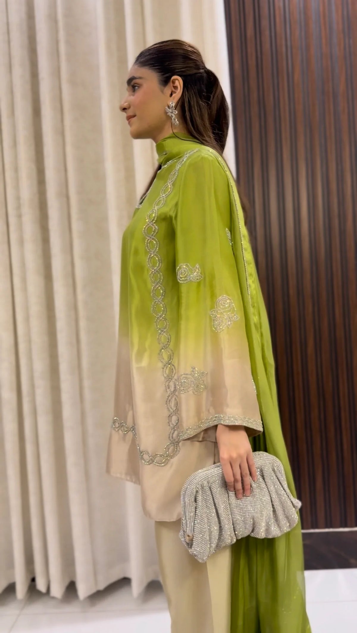 Eid Ensemble - tussle silk suit with mediumsilk dopatta