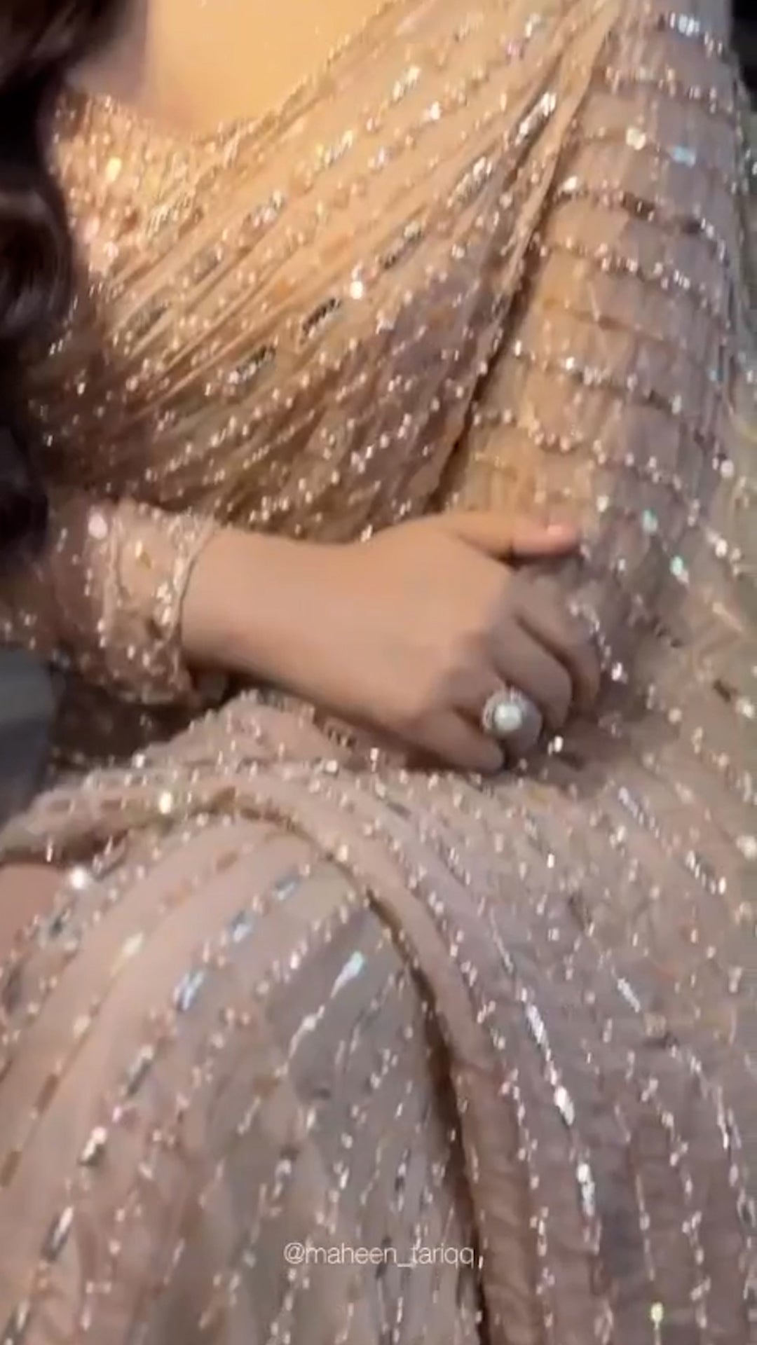 Champagne Crystal Glimmer Saree