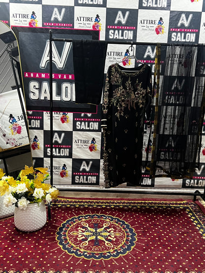 Black Orchid Embroidered Dress