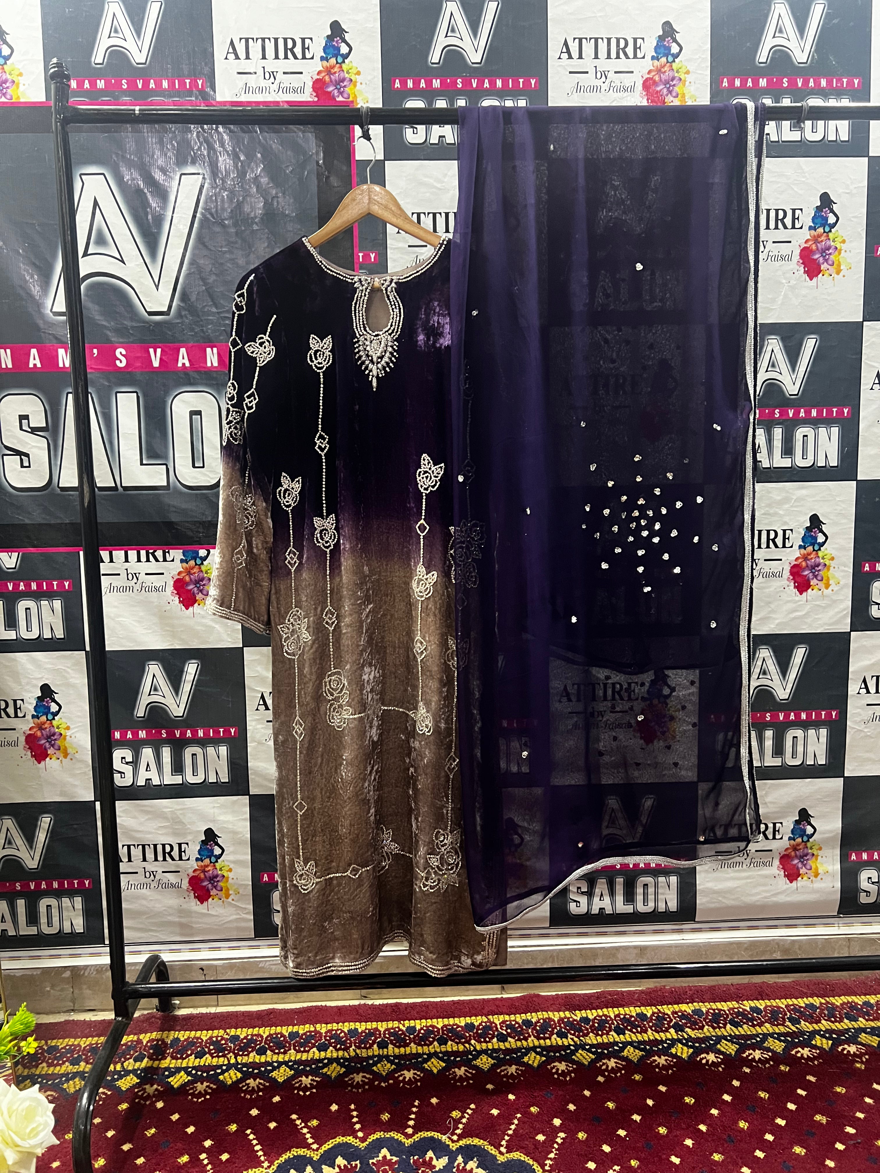 Royal Amethyst Velvet Dress