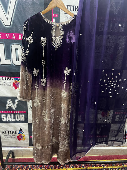 Royal Amethyst Velvet Dress