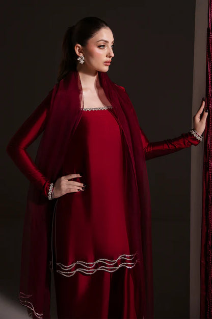 Embroidered Red Kurti