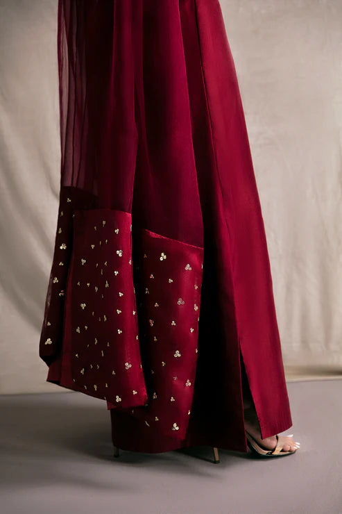 Garnet Empress - korean raw silk - Imperial Maroon