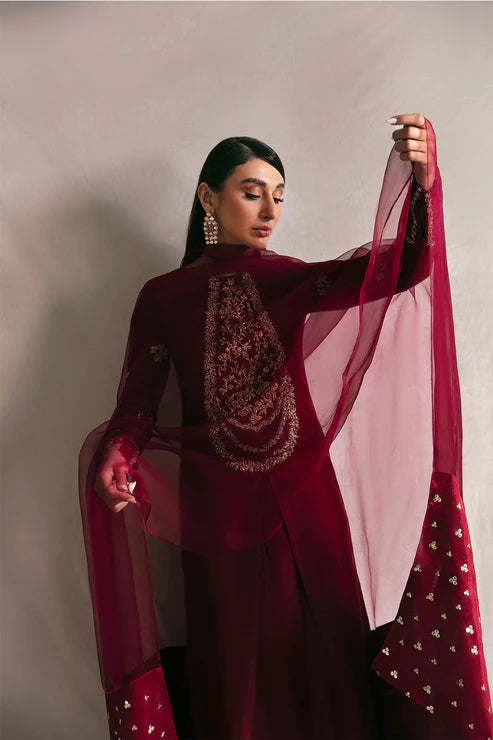 Garnet Empress - korean raw silk - Imperial Maroon