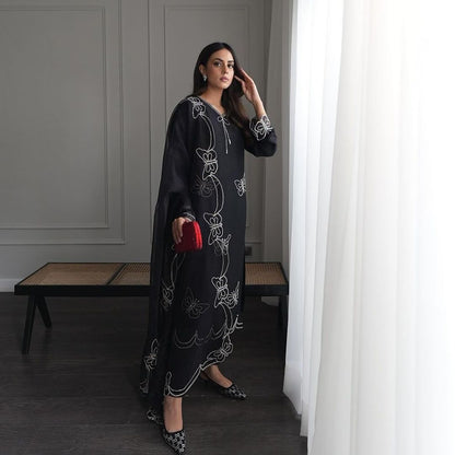 Butterfly motif ethnic suit