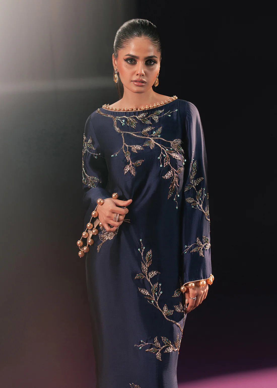 Noor-e-Nazakat - pure sheesha silk - Imperial Indigo