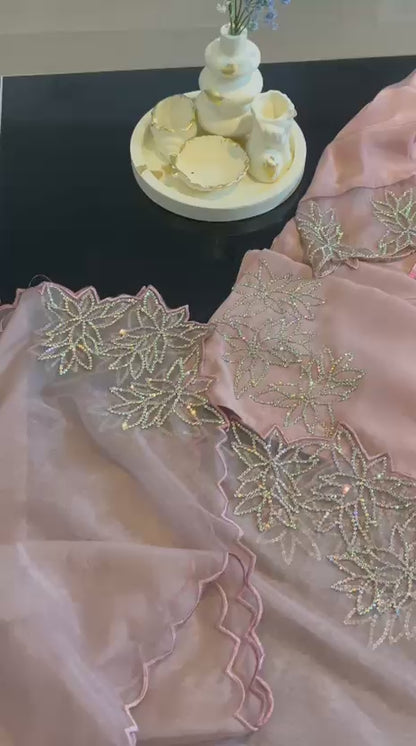 Blue-gray with accents of silver and beige